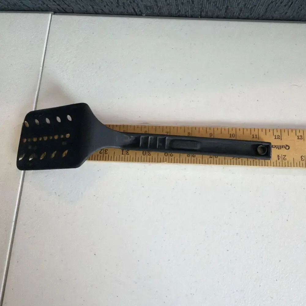 13” Farberware Spatula spoon Slotted Turner lot of 2 Black Nylon Plastic USA